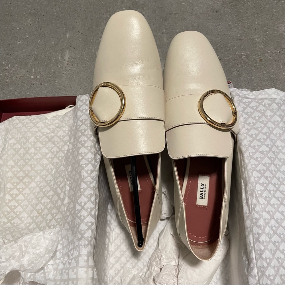 NIB Bally Lottie leather loafers white US7, EU37.5 - Picture 8 of 10
